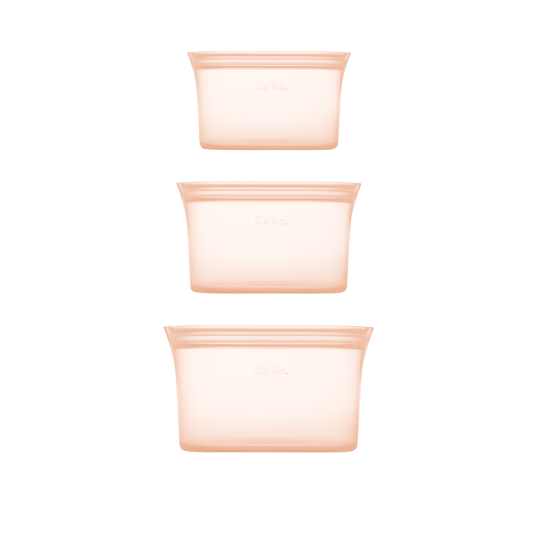 Zip Top - Beholder sæt i fersken 