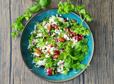 Blomkålstabouleh med ristede mandler 