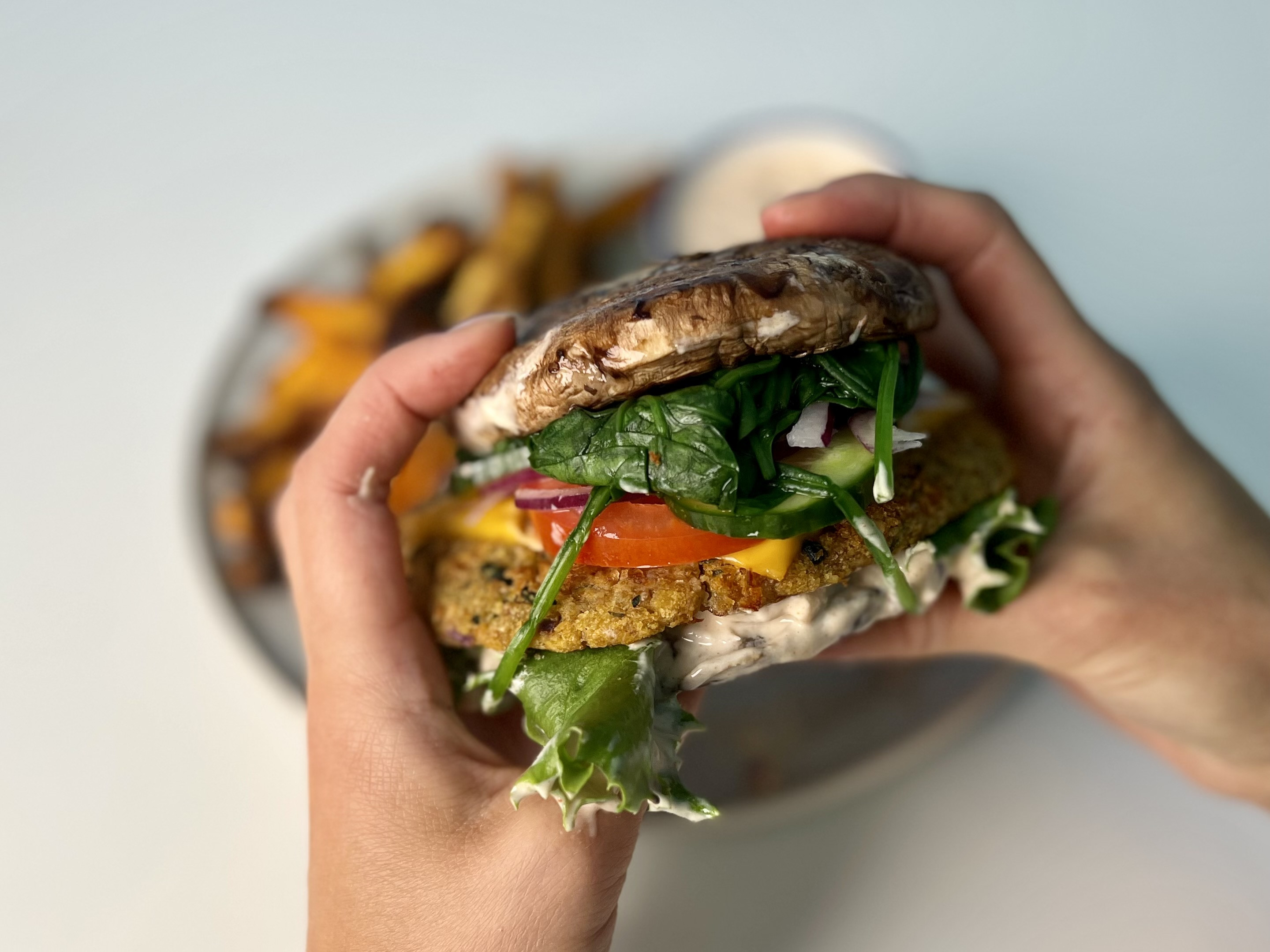 Vegetarisk portobelloburger