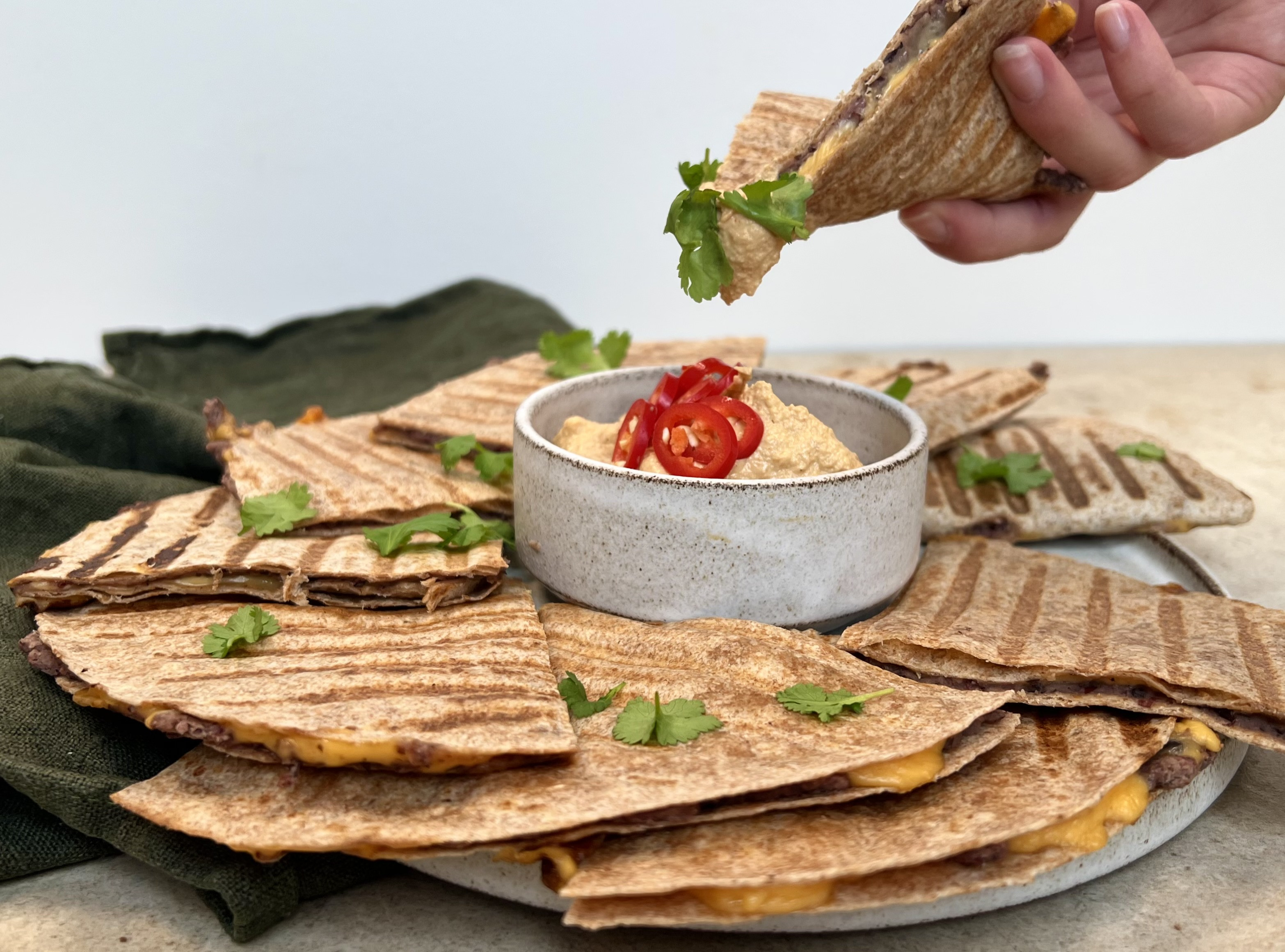 Quesadilla med bønnemos